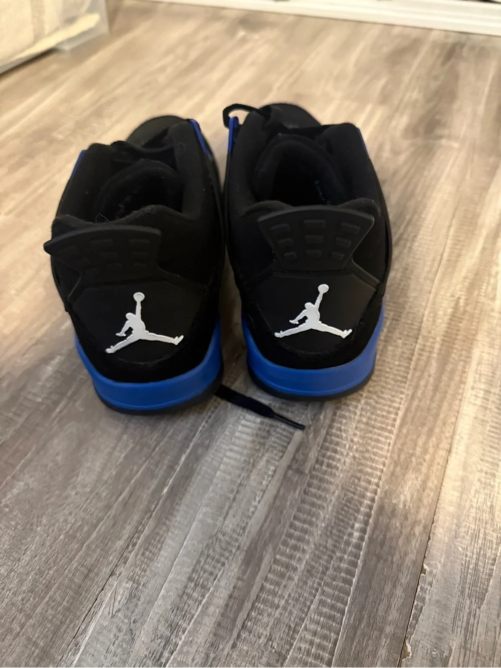 Jordan Black and Royal Blue Low-Top Basketball Sneakers